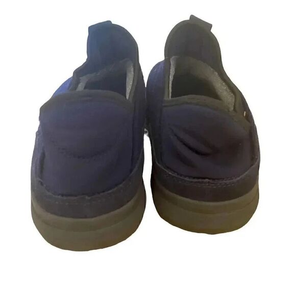 FLORSHEIM SPORTIE  Leather Textile Wool Moc Toe Slip On SHOE MENS NAVY BLUE 10 - Picture 4 of 10